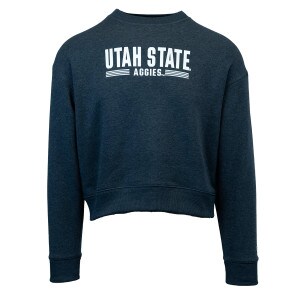womens utah state aggies cropped sweatshirt navy